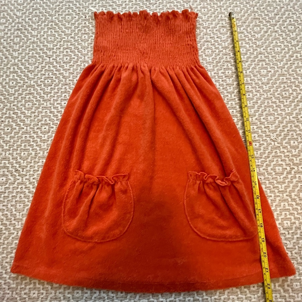 Terry smocked tube top orange size xs/s